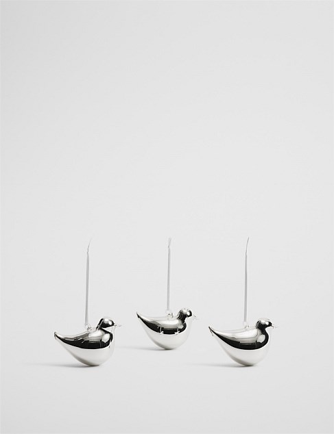 Metallic Bird Decoration Set of 3