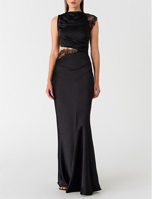 KIMORA SATIN & LACE MAXI DRESS