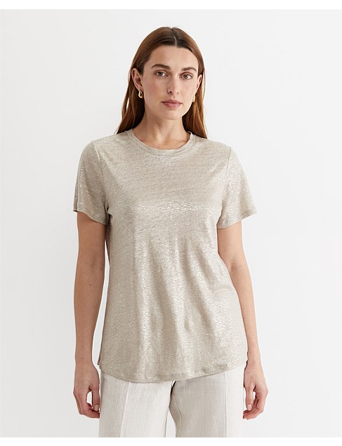 TONIA FOIL LINEN TEE