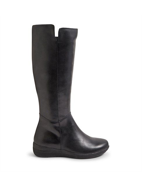 Nookesy W Black Leather Knee High Boots