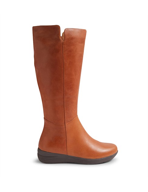 Nookesy W Cognac Leather Knee High Boots