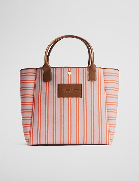 Verified Australian Cotton Stripe Canvas Tote