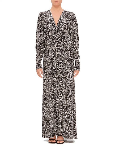 VONICK PRINTED CITY MAXI DRESS