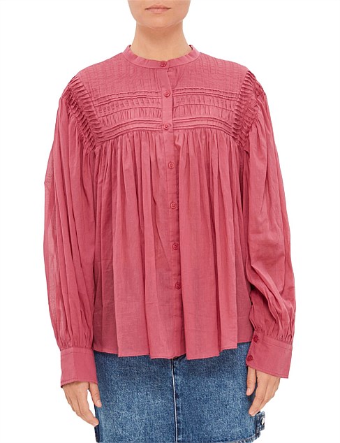 PLALIA COTTON VOILE BLOUSE