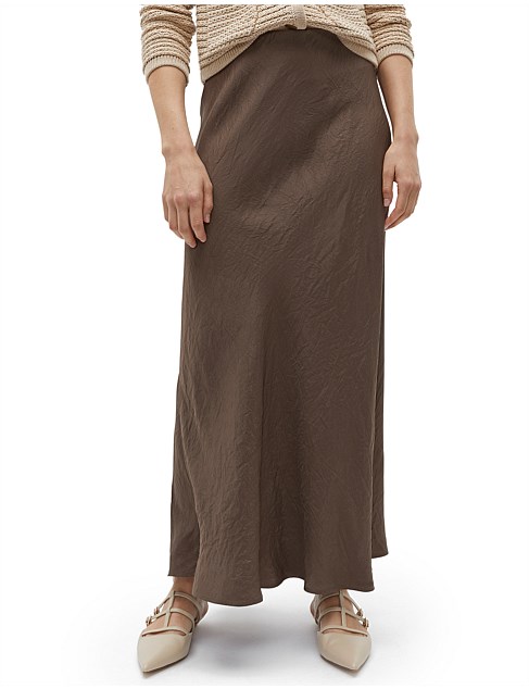 TEXTURED SATIN MAXI SKIRT