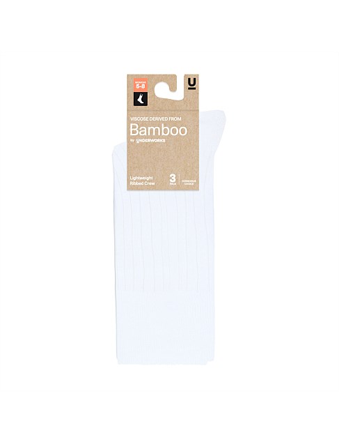 UW LDS 3PK BAMBOO LIGHTWEIGHT RIB MID CREW