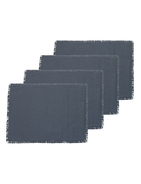 Fray Set of 4 Placemats 38x53 Steel