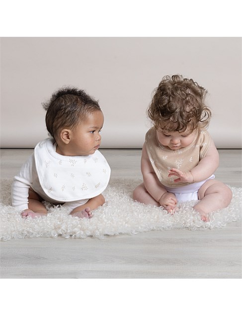 2PK ORGANIC COTTON DRIBBLE BIBS