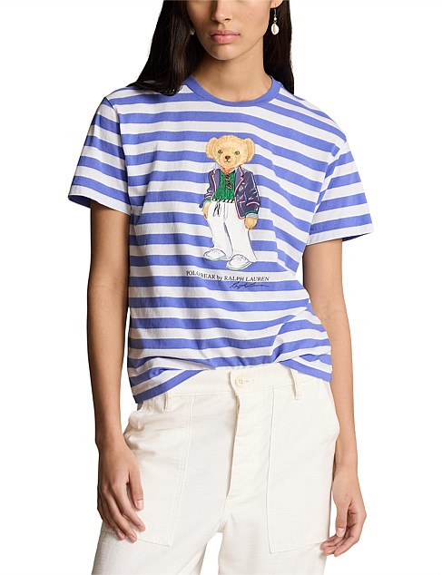 POLO BEAR STRIPED COTTON TEE