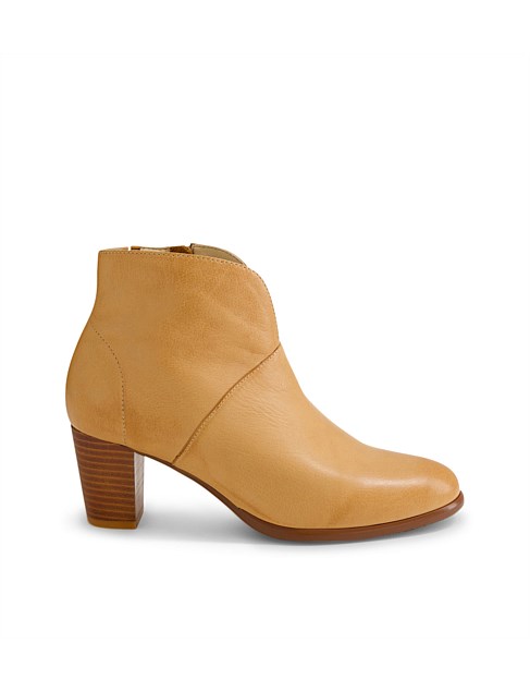 Christina2 Dark Tan Leather Ankle Boots