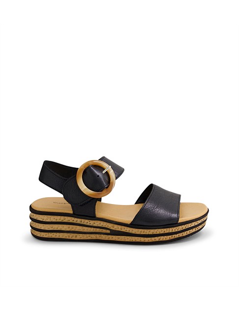 Cubbie Black Leather Sandals