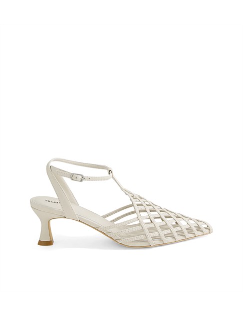 Glee Cream Leather Pump Heels