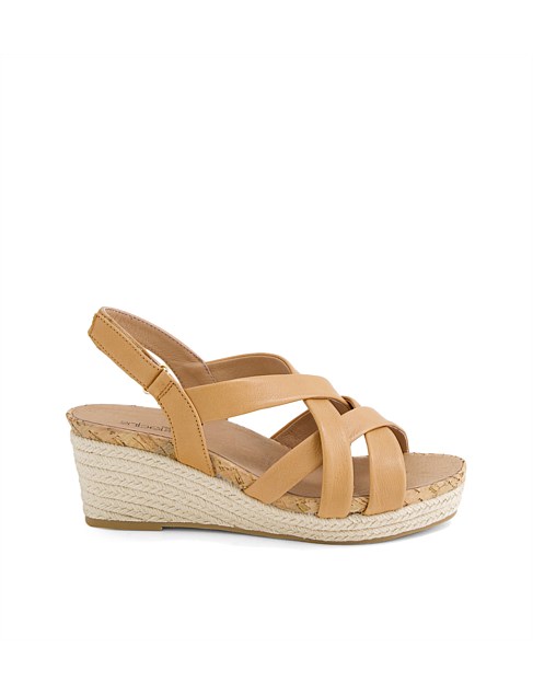 Casci Dark Tan Leather Sandals