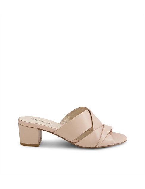 Carolines Nude Leather Mules