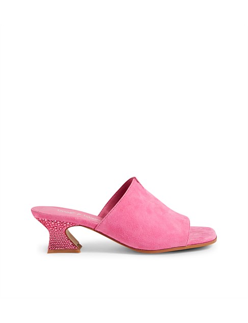 Valyse Lipstick Suede Jewels Mules