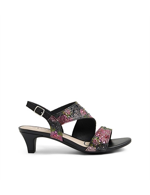 Drews Black Rosebud Jewels Sandals