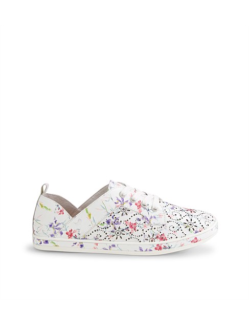 Alexis White Orchid Leather Sneakers