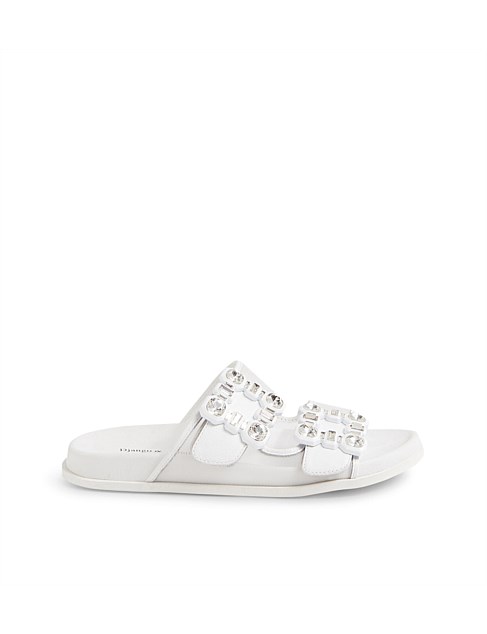 Toline White Mesh Leather Sandals