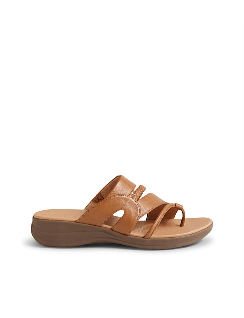 Mia2 Dark Tan Gum Leather Slides