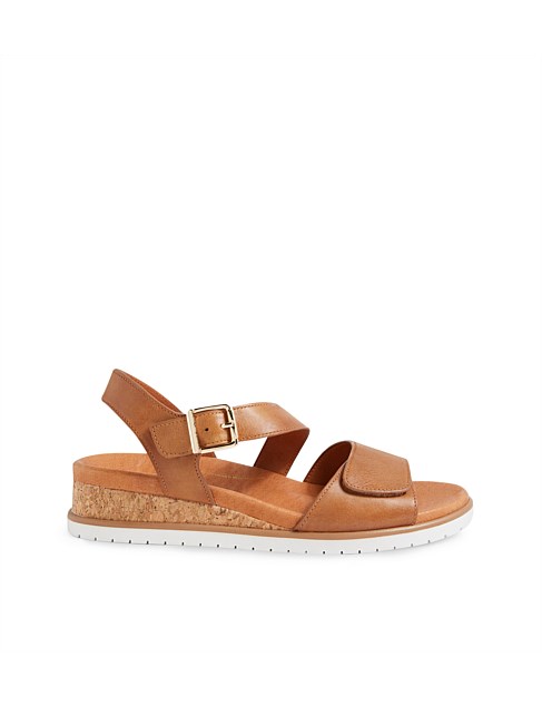 Vamsy W Tan Leather Sandals