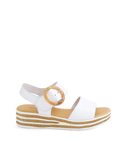 Cubbie White Leather Sandals