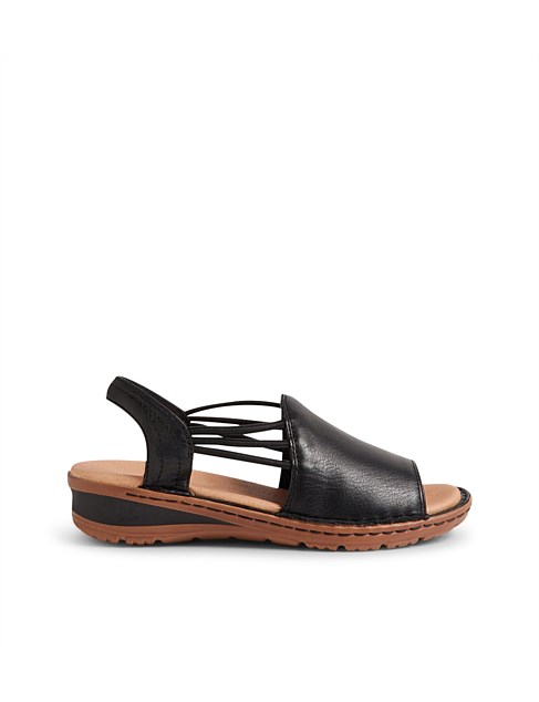 Barrina Black Gum Leather Sandals