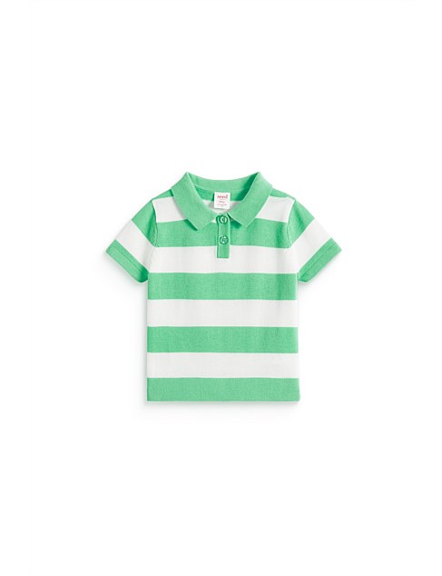 KNITTED STRIPE POLO