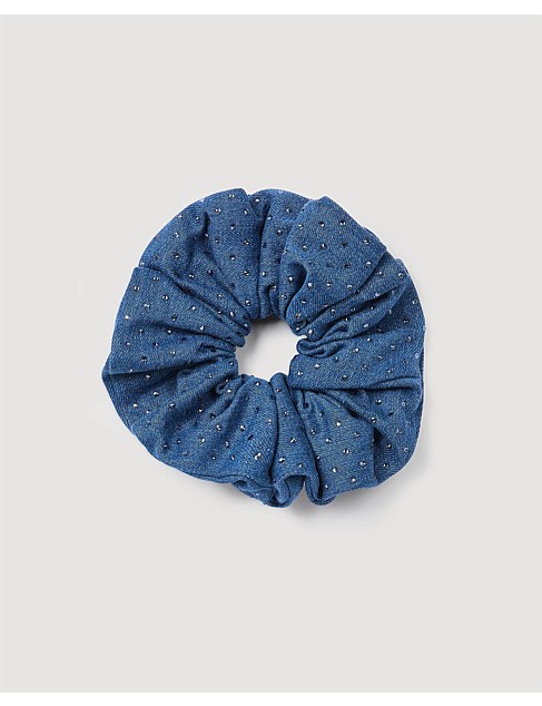 CHOUCHOU STRASS DENIM HAIR ACCESSORY