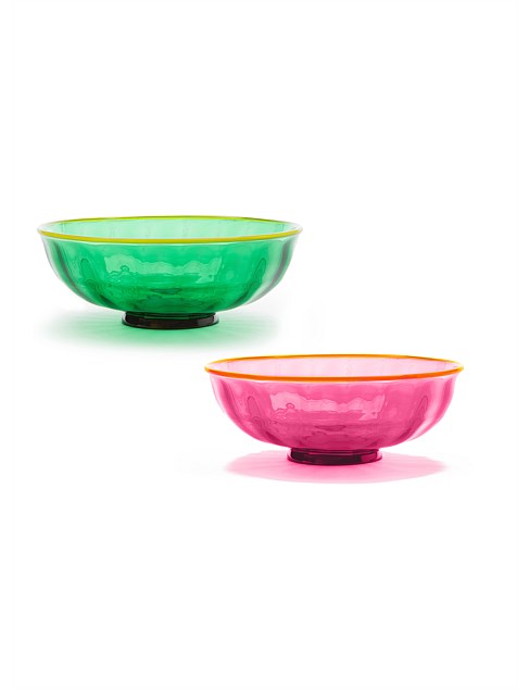 LUXURY NUT BOWLS VERDE/ROSA SET OF 2