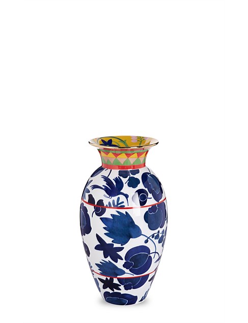 AMPHORA VASE WILDBIRD BLUE