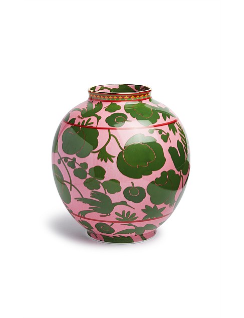 BUBBLE VASE WILDBIRD ROSA/VERDE