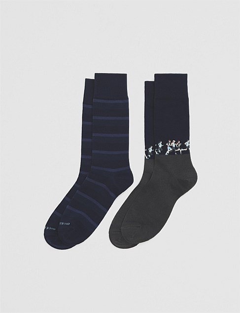 Australian Cotton Blend Run Club Sock Pack of 2