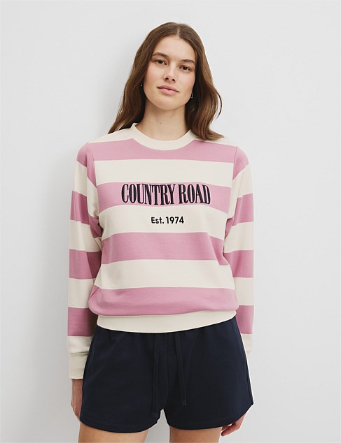 Verified Australian Cotton Stripe Heritage Sweat