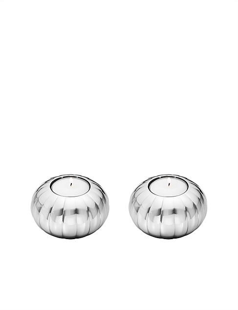 BERNADOTTE TEALIGHT STAINLESS STEEL MIRROR 2 PCS