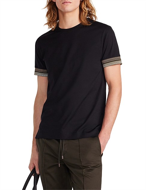 JACQUARD CUFF T-SHIRT