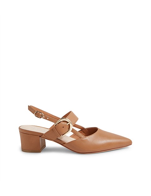 Atten Tan Leather Heels