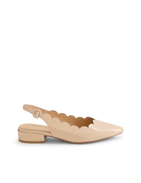 Eggins Nude Patent Leather Flat Shoes