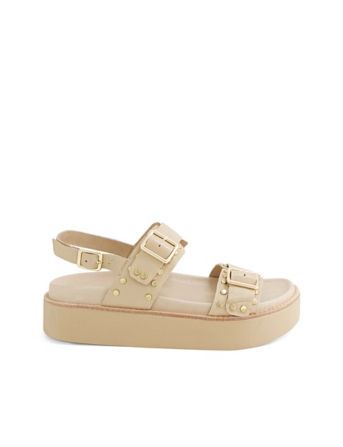 Guvna Camel Leather Sandals