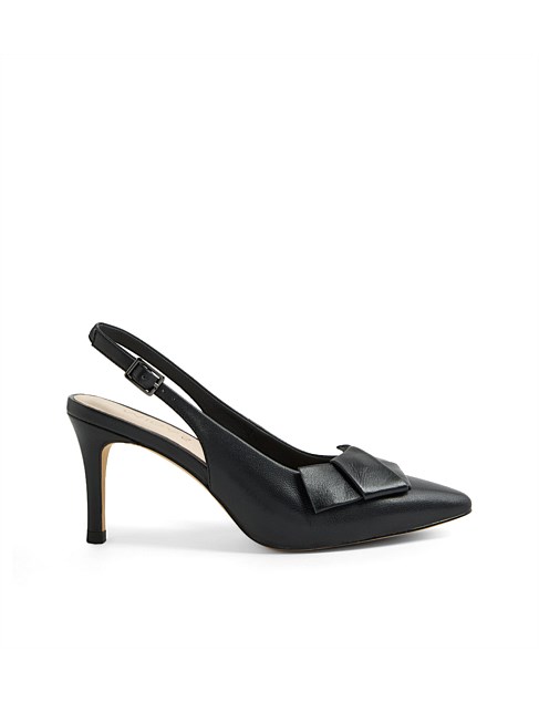 Borda Black Leather Heels