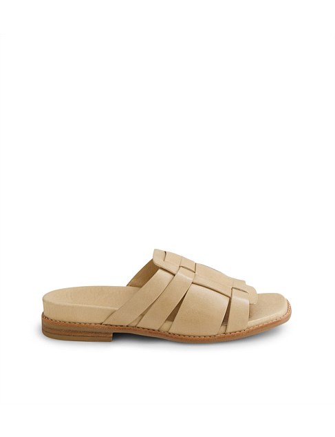 Everlly Camel Leather Slides