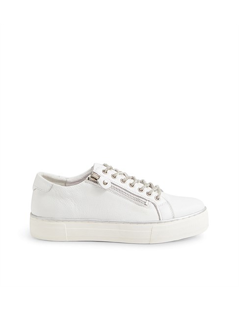 Falona White Leather Sneakers