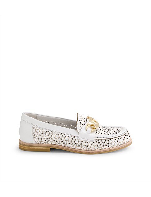 Qosta White Leather Loafers