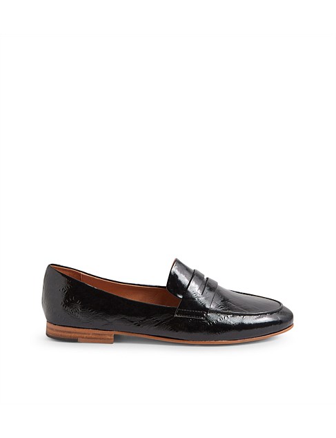 Ulana Black Print Leather Loafers