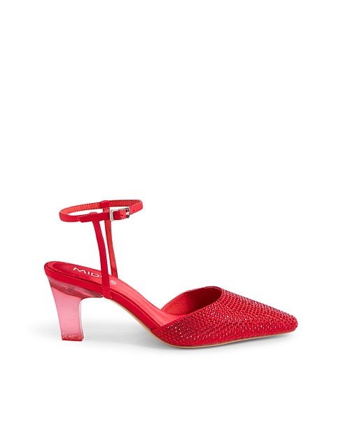 Fije Red Satin Sandals