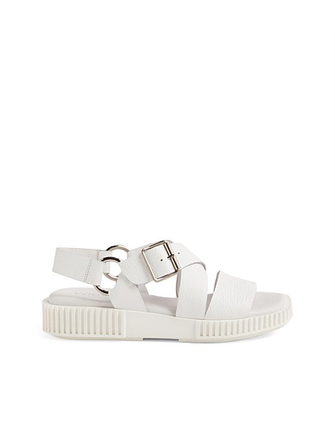 Irring White Tumble Leather Sandals