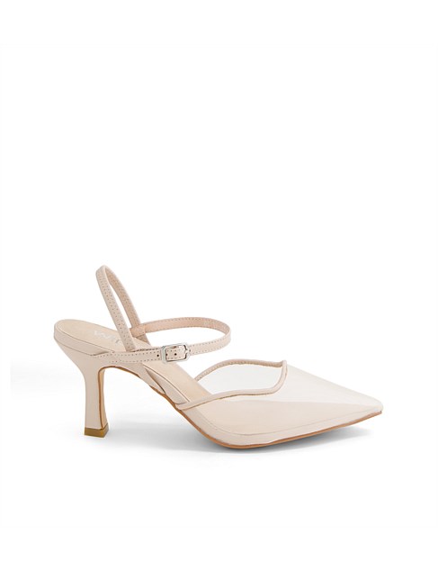 Lettil Nude Leather Mix Heels