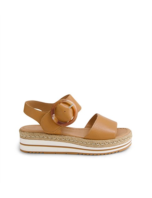 Aubbie Dark Tan Leather Sandals