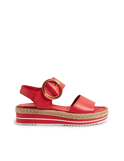 Aubbie Red Leather Sandals