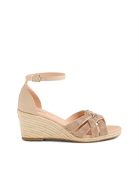 Jyon Nude Jewels Leather Sandals