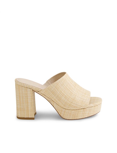 Orda Natural Synthetic Raffia Heels